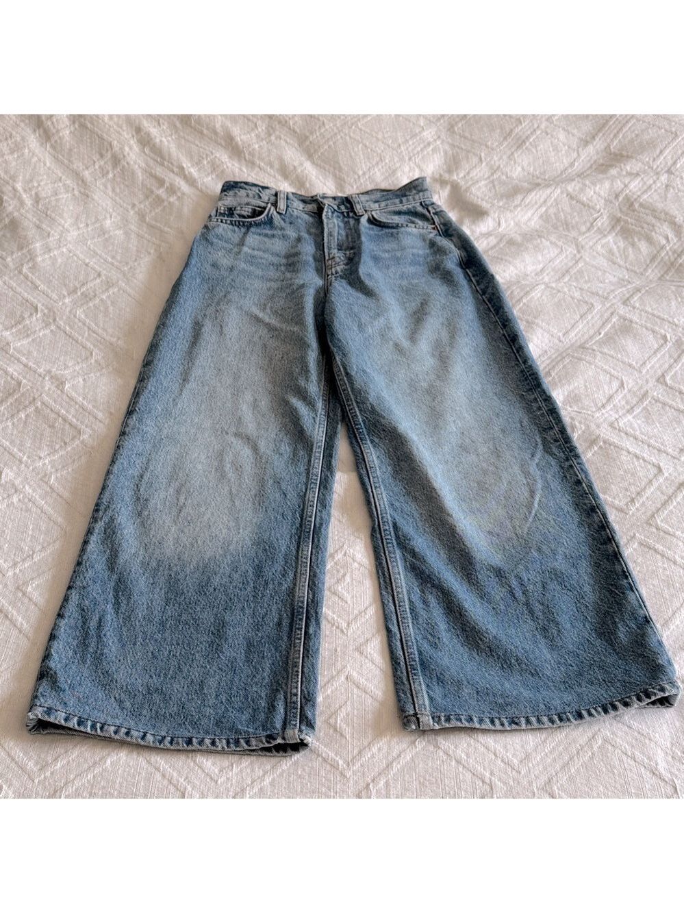 Reformation Cary High Rise Slouchy Wide Leg Light Blue Jeans Size 23